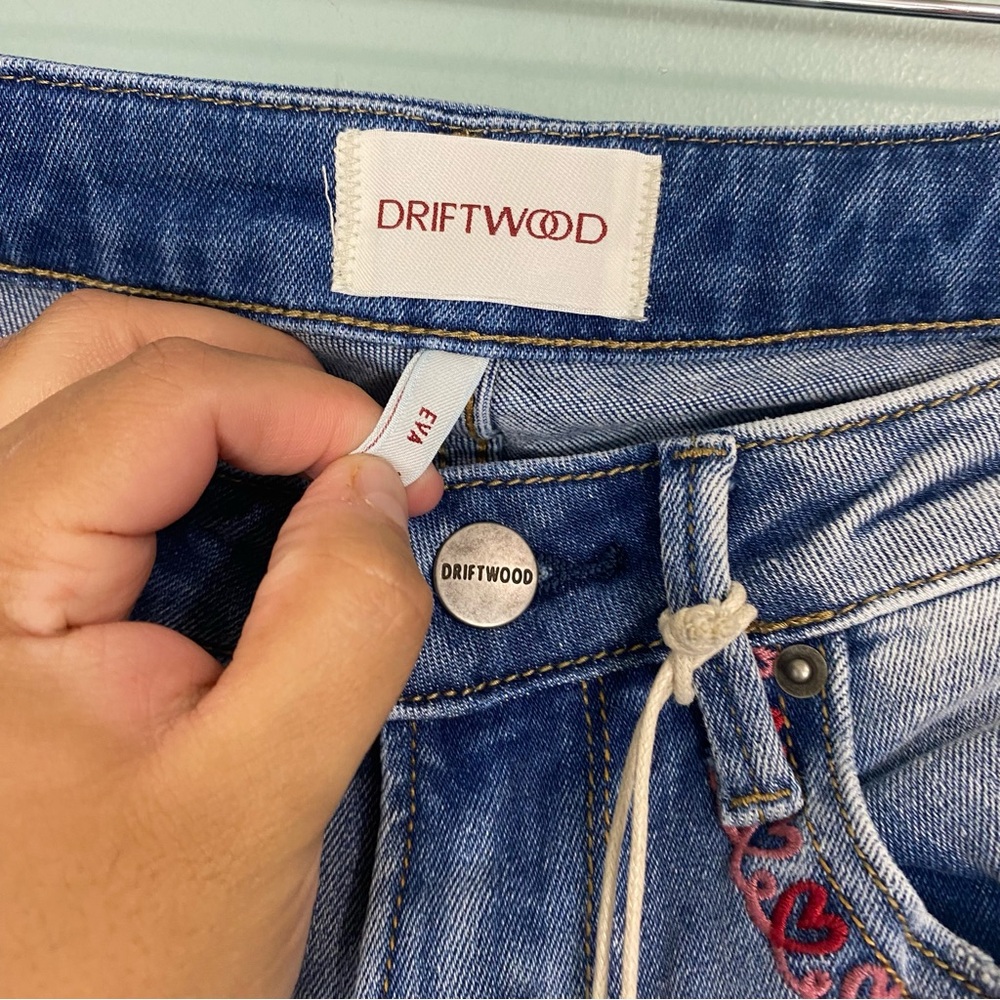 Driftwood Free People Eva Boot Cut Love Letters Valentines Day Flare Jeans Sz 28 - Picture 4 of 10